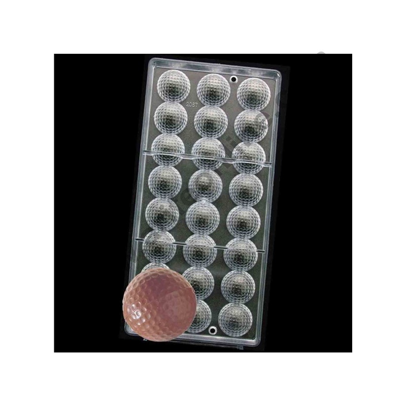 Cake Decor 24 Cavity Golf Ball Shape Candy Polycarbonate Chocolate Mold Tray