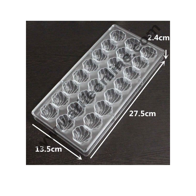 Cake Decor 24 Cavity Shell Shape Polycarbonate Chocolate Mould