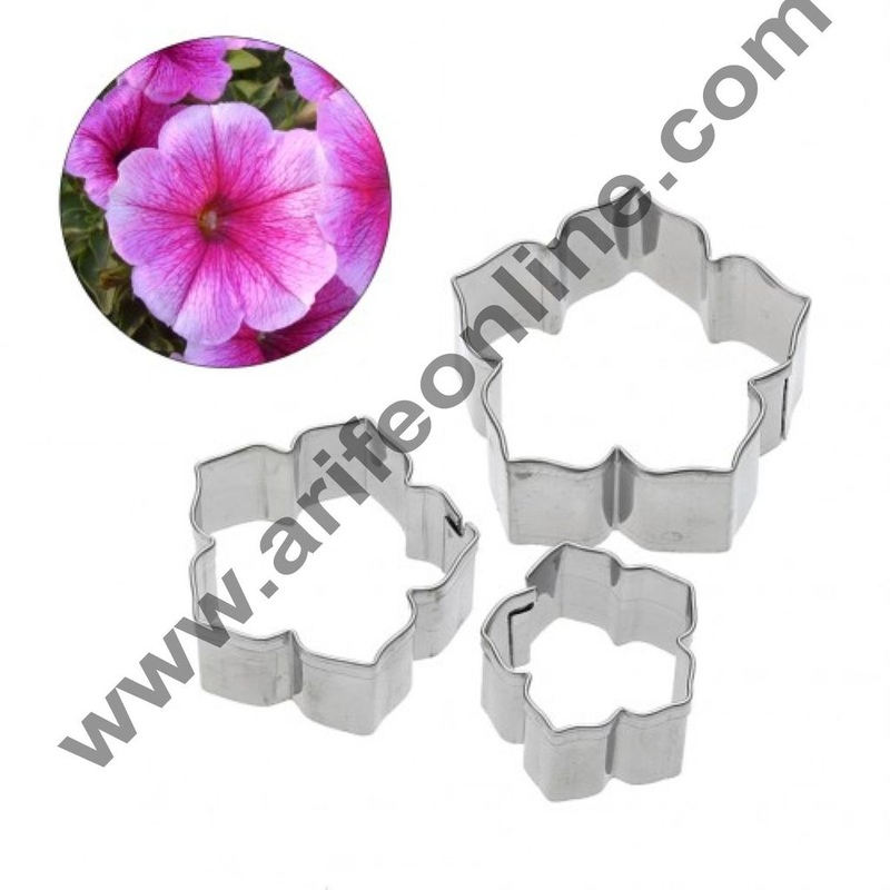 Cake Decor 3 Pcs Petunia Flower Cutter Set Bakeware Mould Biscuit Mould Set Sugar Arts Fondant Cake Decoration Tools