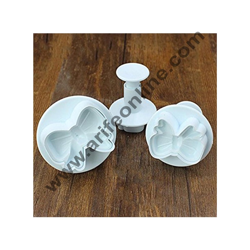 Cake Decor 3pcs/set Bow knot Cookie Mo ld Baking Tools Molds Plastic Bow Tie Knot Cake Cutter Sugarcraft Fondant Plunger