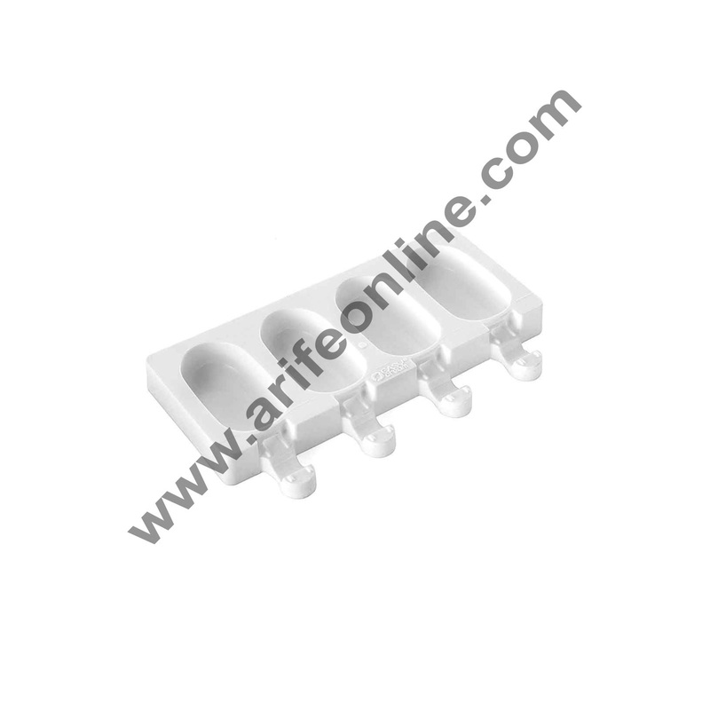 Cake Decor 4Pcs White Classic Silicone Cakesicle Mold Popsicle Easy Ice Cream Bar Mold