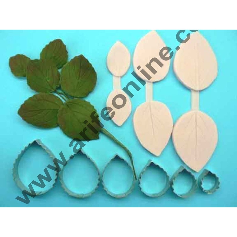 Cake Decor 6 Pcs Rose Leaf Cutter Set Bakeware Mould Biscuit Mould Set Sugar Arts Fondant Cake Decoration Tools
