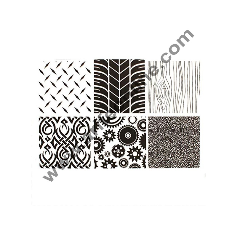 Cake Decor 6PCS Manly Texture Sheet Set Tyre Texture Mat For Sugar Craft Decoration Cookie Cupcake Fondant Cake Mold Baking Tools For Cakes