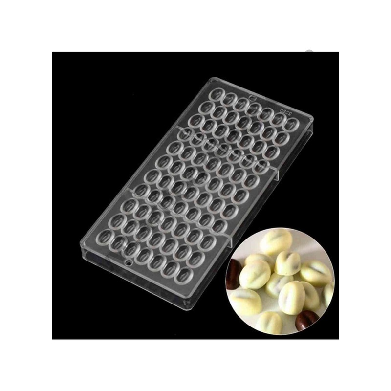 Cake Decor 77 Cavity Coffee Beans Design Polycarbonate Chocolate Mold