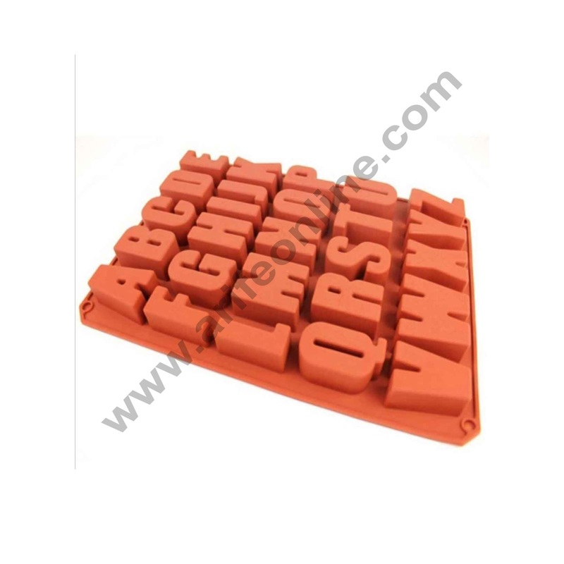 Cake Decor "A-Z" 26 English Letters Alphabet Soap Ice Cube Chocolate Candy Silicone Mold Cake Decoration Pan Silicone Alphabet Baking Mold