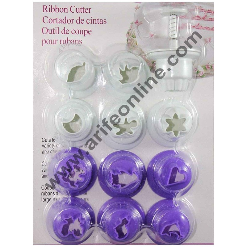 Cake Decor - Fondant/ Ribbon Punching Cutter, Plungers - 12 Pcs