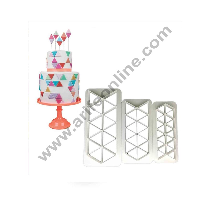 Cake Decor Geometric Multi Cutters for Cake Design - Triangle - Small, Medium & Large Size, Set of 3