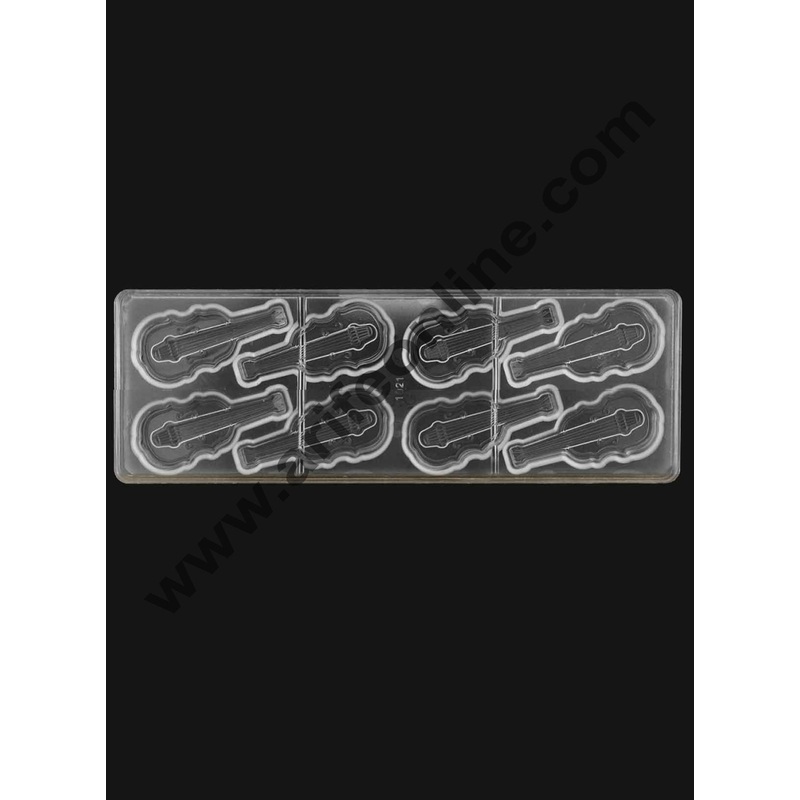 Cake Decor Polycarbonate 8 Cavities Musical Violin Guitar Shape Chocolate Mold
