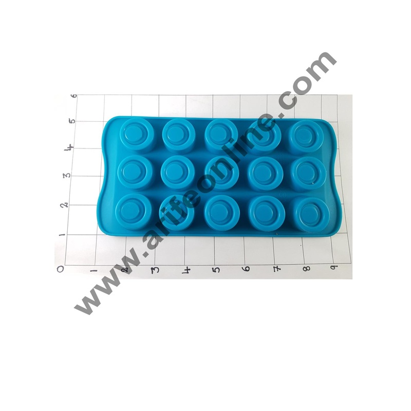Cake Decor Silicon 15 Cavity Circle Design Brown Chocolate Mould, Ice Mould, Chocolate Decorating Mould