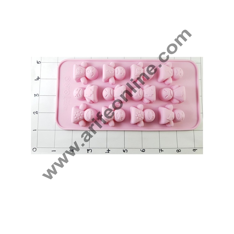Cake Decor Silicon 15 Cavity Doll Design Brown Chocolate Mould, Ice Mould, Chocolate Decorating Mould