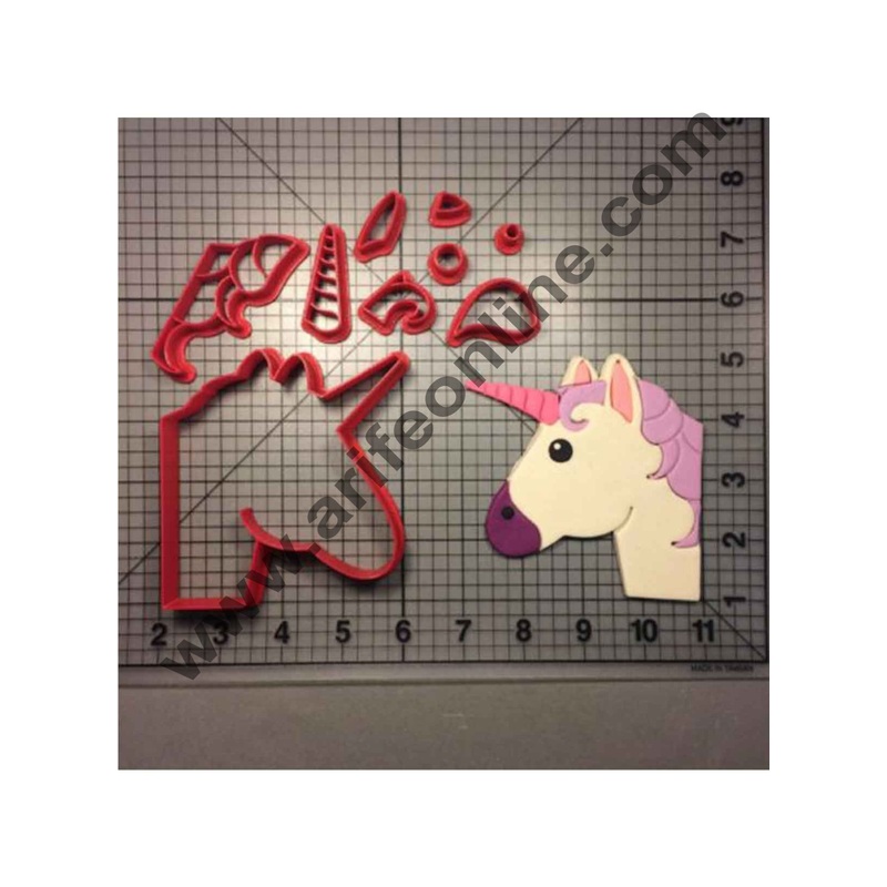 Cake Decor Unicorn Emoji Cookie Cutter Set (Plastic, 4 inches)