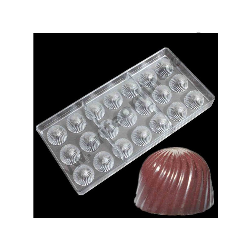 Cake Decor21 Cavity Spiral Bell Shape Polycarbonate Chocolate Mould
