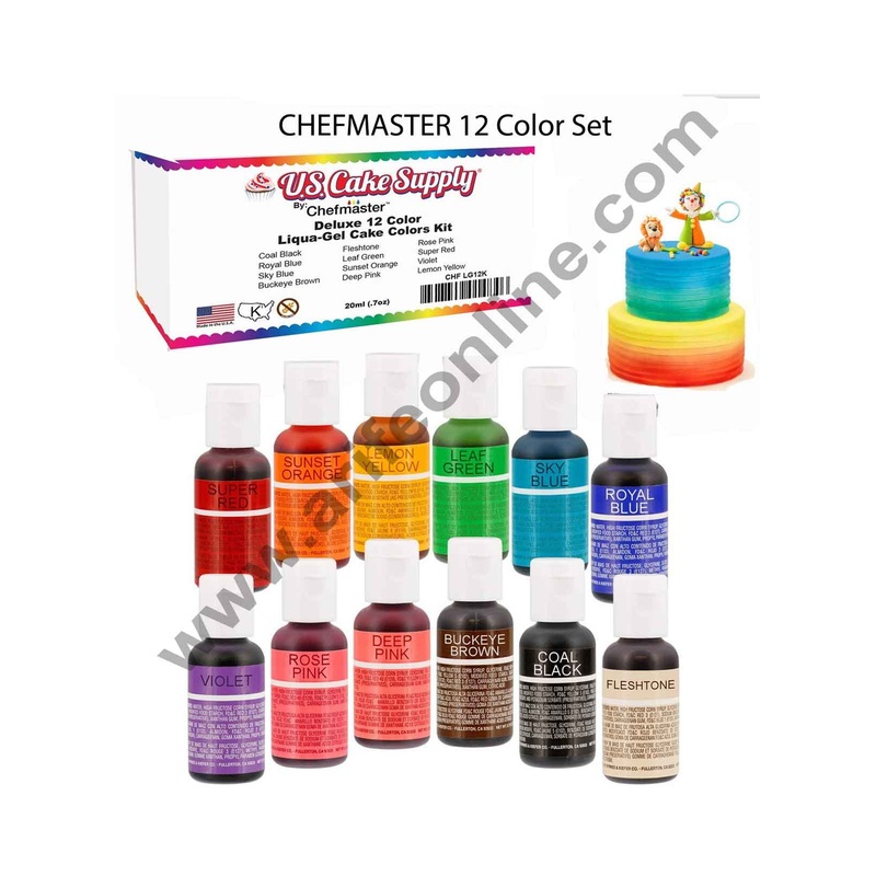 Chefmaster 12 Color Liqua-Gel Cake Color Set
