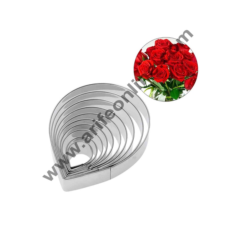 Cake Decor 10 Pcs Rose Petal Cutter Bakeware Mould Biscuit Mould Set Sugar Arts Fondant Cake Decoration Tools