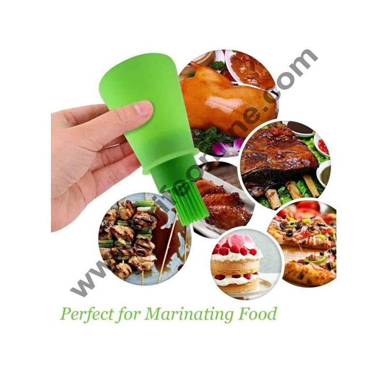 Cake Decor 1pcs Silicone Cooking Oil Bottle with Basting Brush (Random Colour)