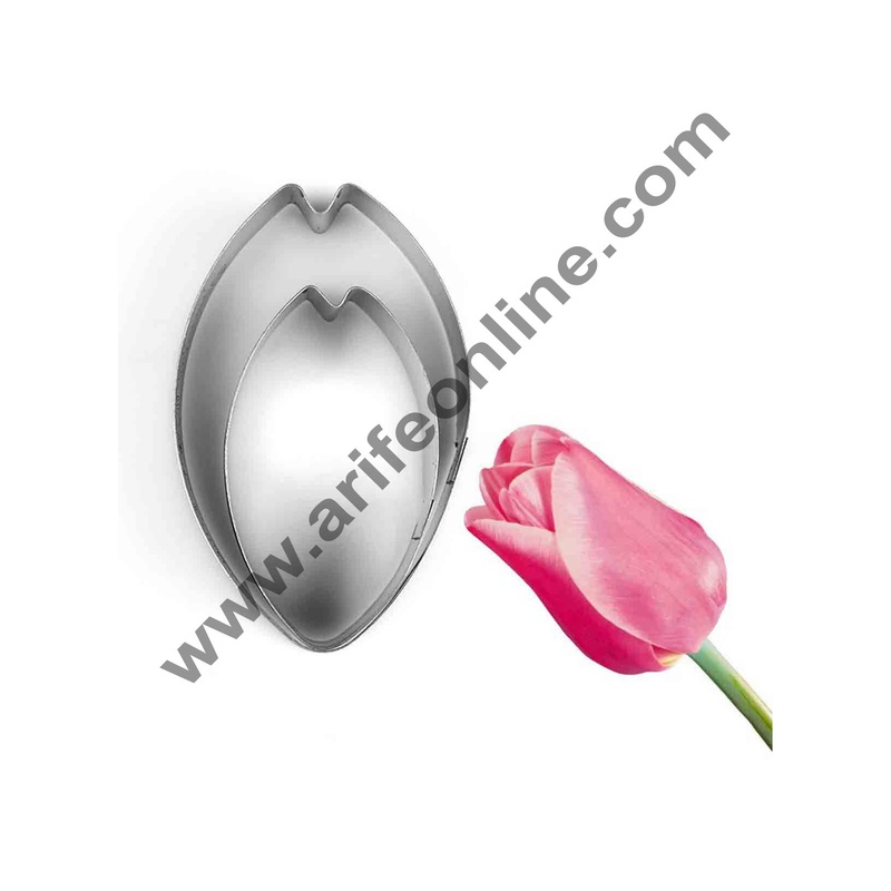 Cake Decor 2 Pcs Tulip Petals Shape Cutter Bakeware Mould Biscuit Mould Set Sugar Arts Fondant Cake Decoration Tools