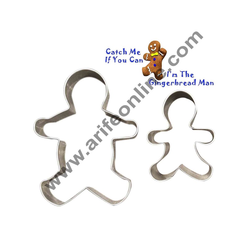 Cake Decor 2Pcs GingerBread Man Shape Cutter Bakeware Mould Biscuit Mould Set Sugar Arts Fondant Cake Decoration Tools