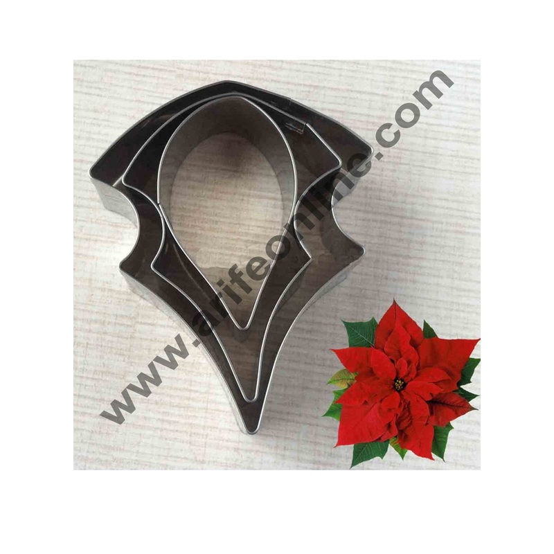 Cake Decor 3 Pcs Lily Poinsettia Sugarcraft Shape Cutter Bakeware Mould Biscuit Mould Set Sugar Arts Fondant Cake Decoration Tools