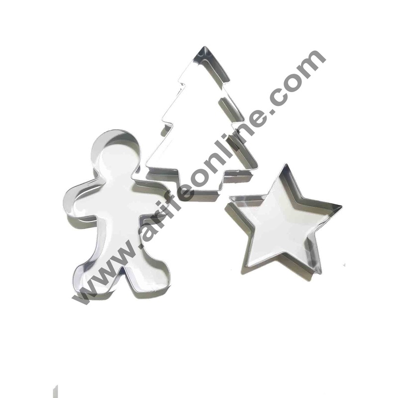 Cake Decor 3 Pcs New Christmas Cookie Cutter Bakeware Mould Biscuit Mould Set Sugar Arts Fondant Cake Decoration Tools