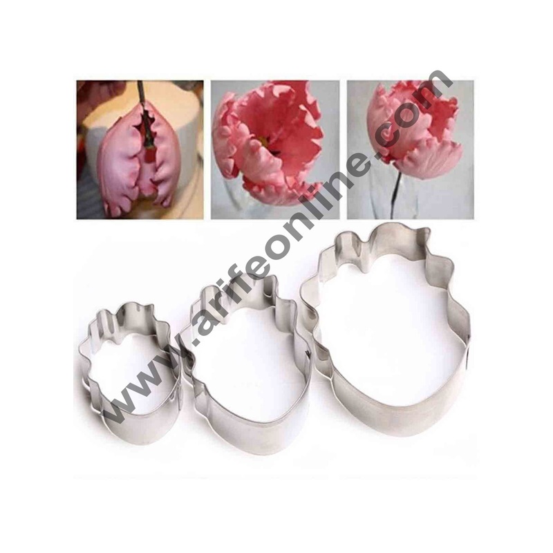 Cake Decor 3 Pcs New Parrot Tulip Shape Cutter Bakeware Mould Biscuit Mould Set Sugar Arts Fondant Cake Decoration Tools