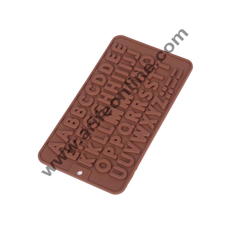 Cake Decor 51-Cavity A to Z Alphabets Shape Silicone Brown Chocolate Moulds