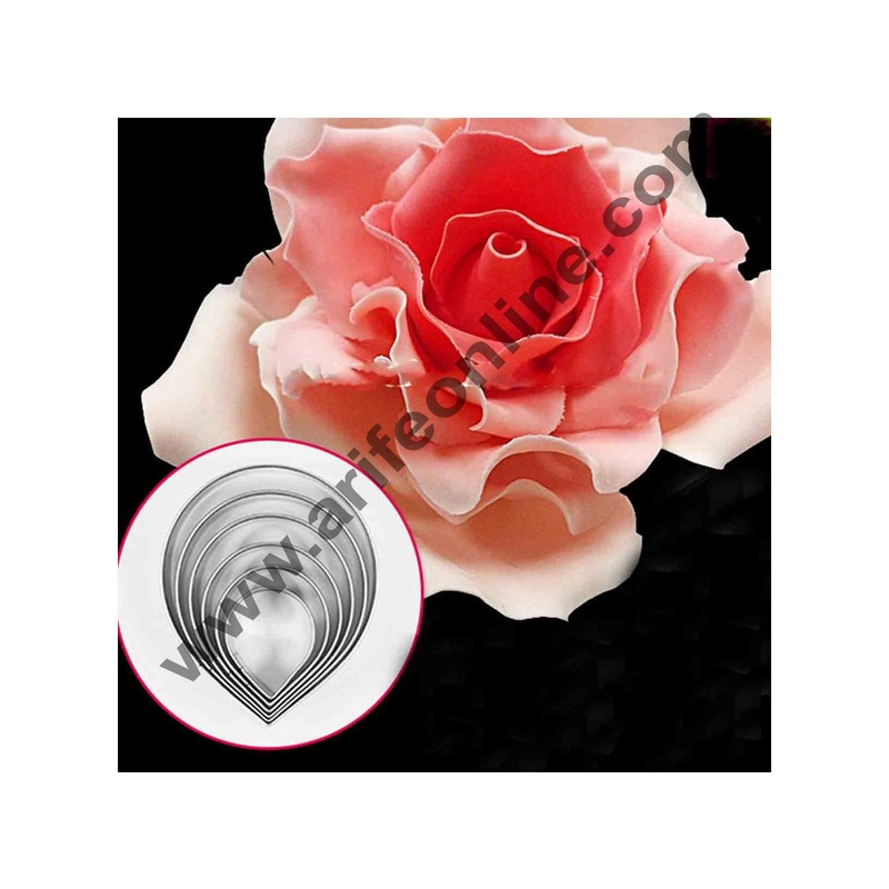 Cake Decor 6 Pcs Rose Shape Cutter Bakeware Mould Biscuit Mould Set Sugar Arts Fondant Cake Decoration Tools