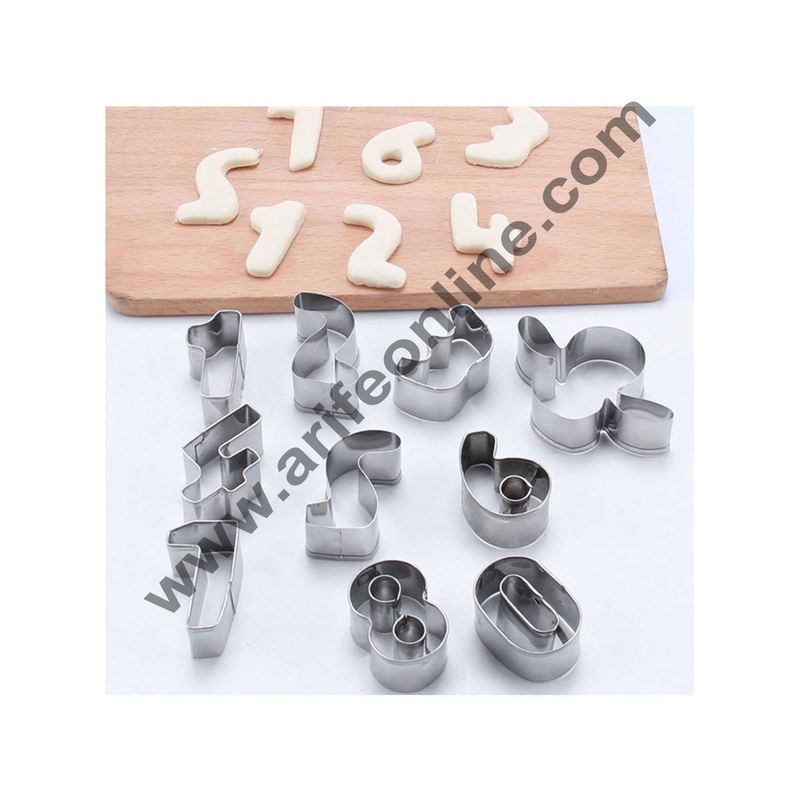Cake Decor 9 Pcs Numbers Cookies Cutter Bakeware Mould Biscuit Mould Set Sugar Arts Fondant Cake Decoration Tools