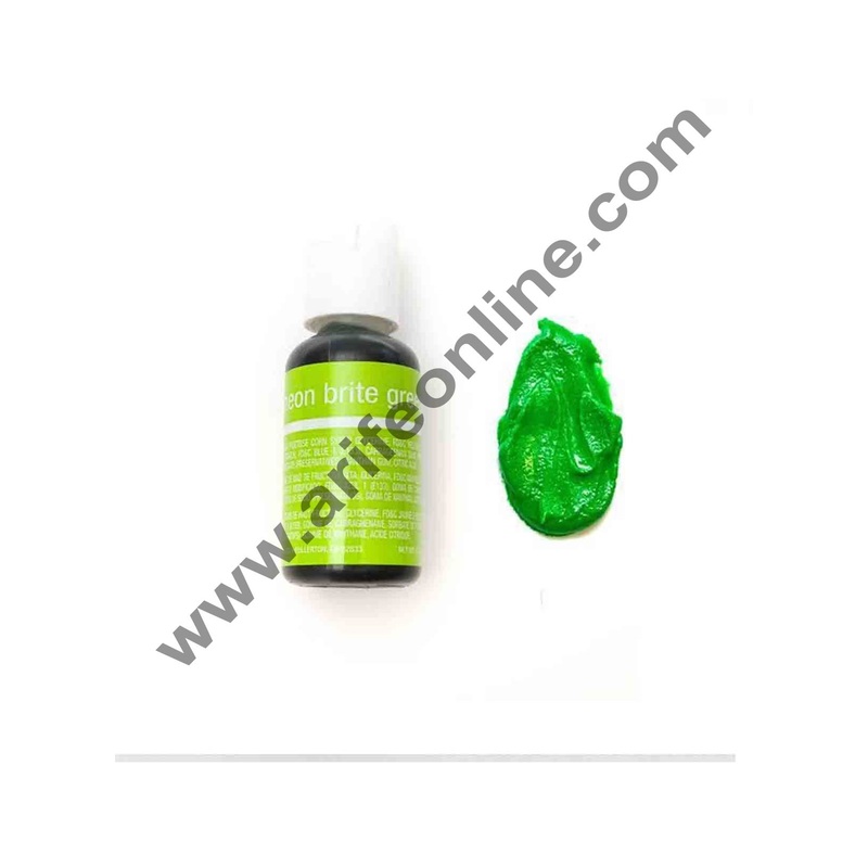 Chefmaster Liqua-Gel Neon Bright Green .70 oz Food Color (20g)