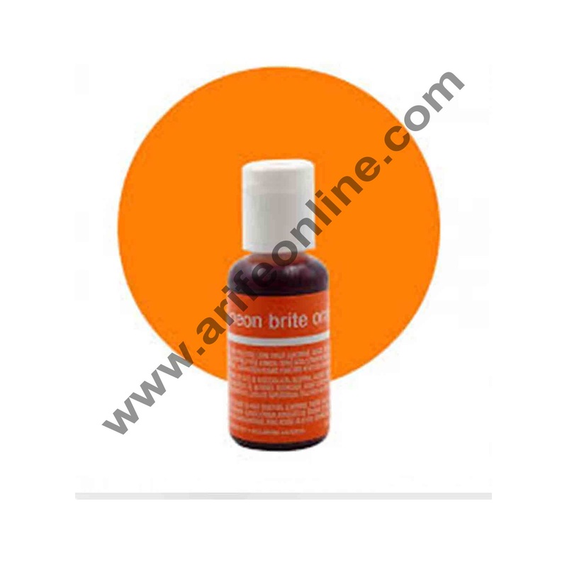 Chefmaster Liqua-Gel Neon Bright Orange .70 oz Food Color (20g)