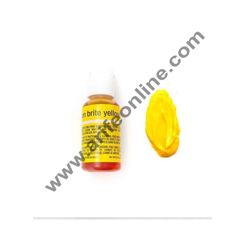 Chefmaster Liqua-Gel Neon Bright Yellow .70 oz Food Color (20g)