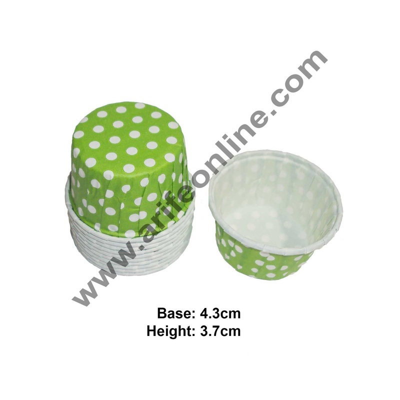 Novacart Bake & Serve Paper Baking Mould By Cake Decor - Green Cupcake Mould 100 Pcs