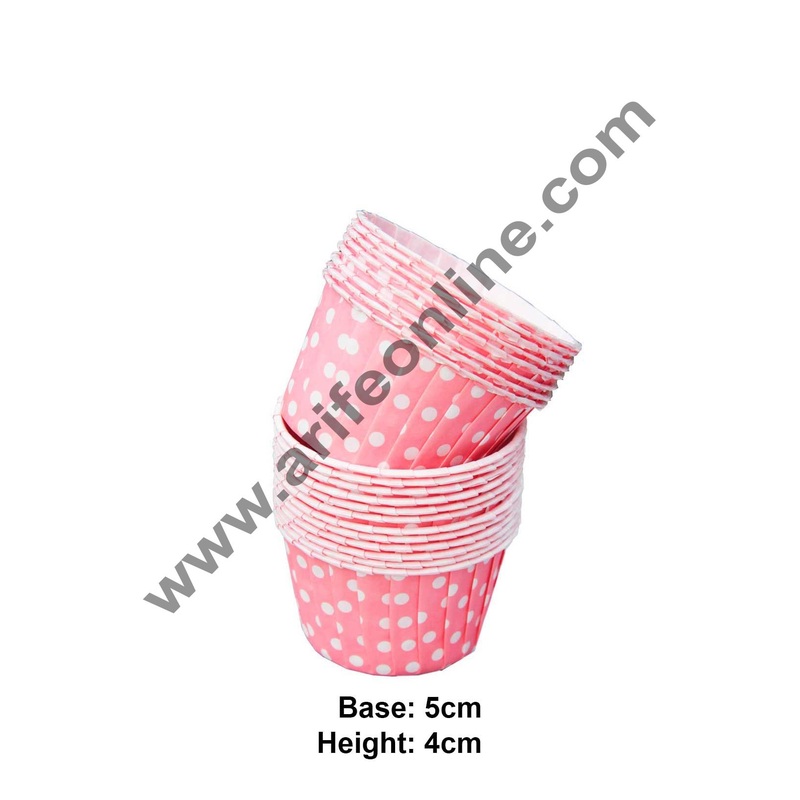 Novacart Bake & Serve Paper Baking Mould By Cake Decor - Pink Cupcake Mould 10 Pcs