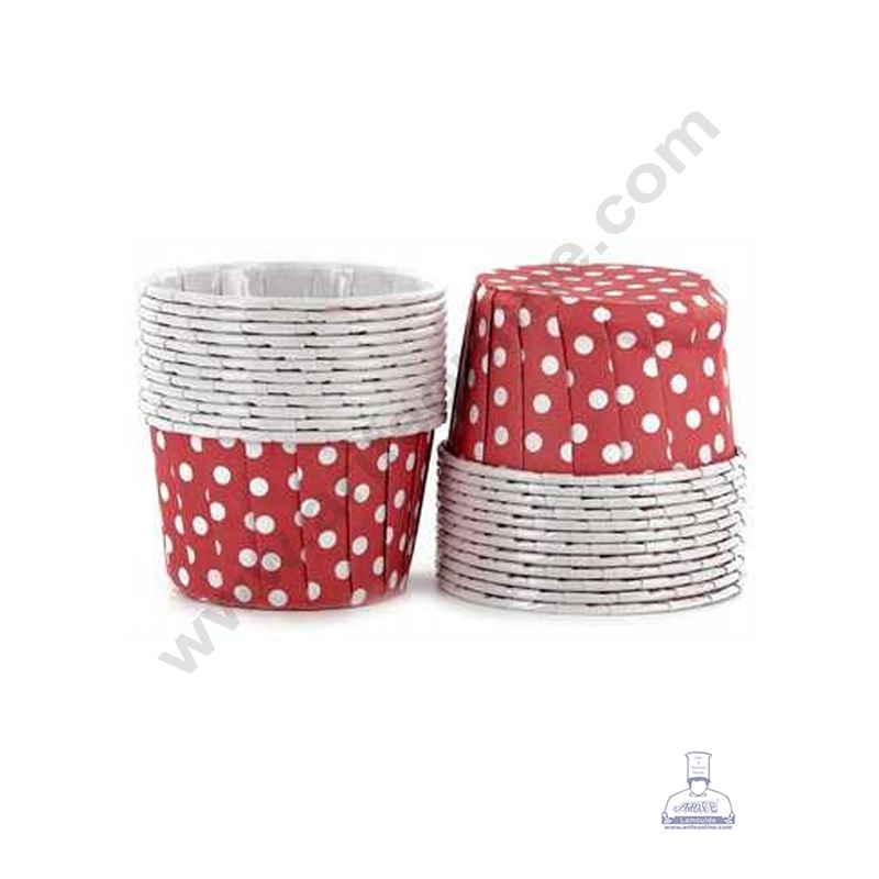 Novacart Bake & Serve Paper Baking Mould By Cake Decor - Red Cupcake Mould 100 Pcs