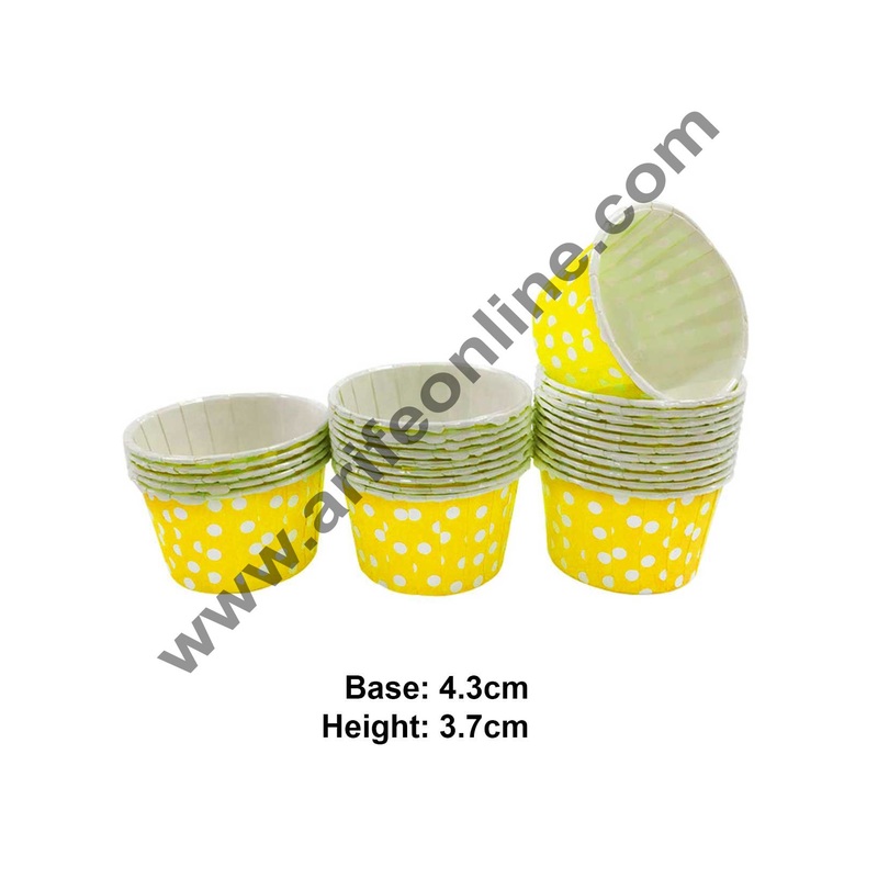 Novacart Bake & Serve Paper Baking Mould By Cake Decor - Yellow Cupcake Mould 100 Pcs