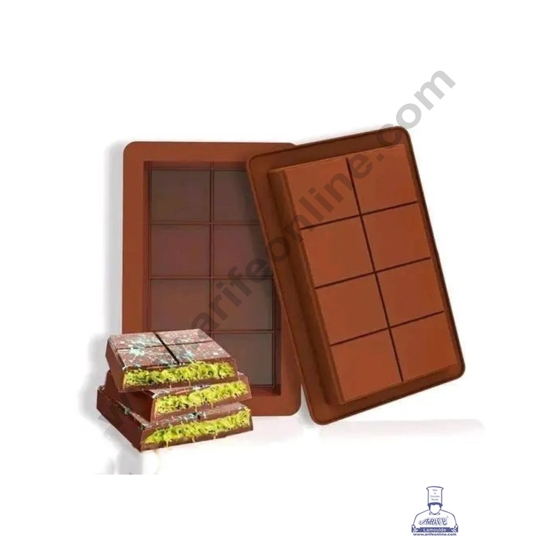 1 Cavity 8 Box Design Kunafa Chocolate Bar Silicone Mould | Pistachio Kunafa Chocolate Bar Mould | CAKE DECOR