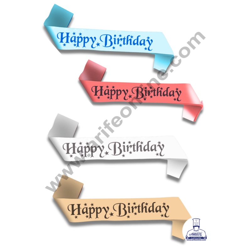 1 Piece Happy Birthday Sash | Party Supplies - Assorted Color - CAKE DECOR