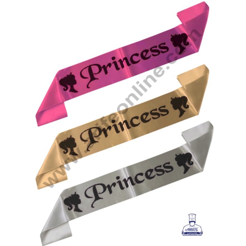 1 Piece Princess Sash | Party Supplies - Assorted Color - CAKE DECOR