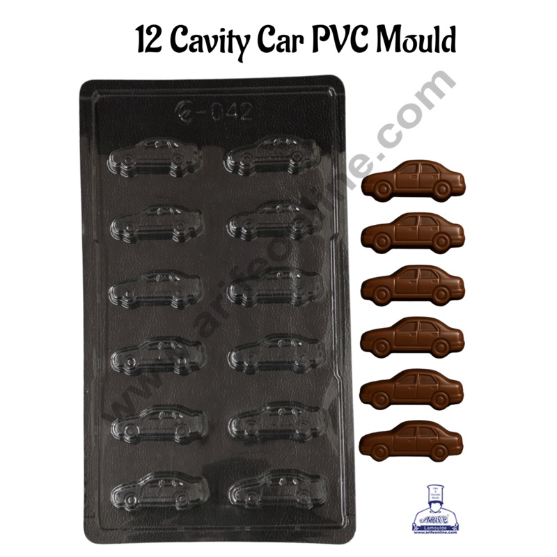 12 Cavity Car Shape Mould PVC Chocolate mould (1 pcs pack) E-042 - CAKE DECOR