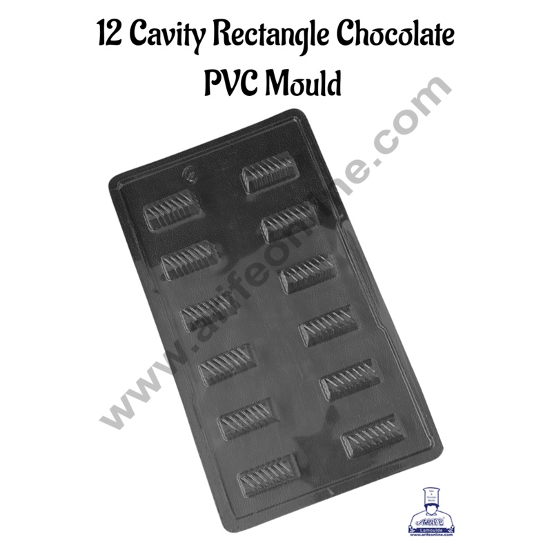 12 Cavity Mini Rectangle Shape Mould PVC Chocolate mould (1 pcs pack) E-027 - CAKE DECOR
