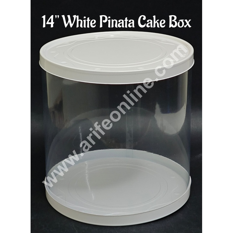 14" White Pinata Round Pinata Cake Box | 1 piece box - CAKE DECOR