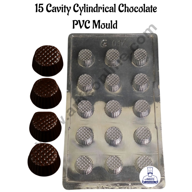 15 Cavity Cylindrical Round Shape Mould PVC Chocolate mould (1 pcs pack) - E-017- CAKE DECOR