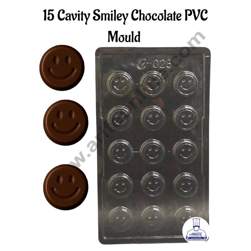 15 Cavity Smiley Shape Mould | PVC Chocolate mould (1 pcs pack) - E-028- CAKE DECOR
