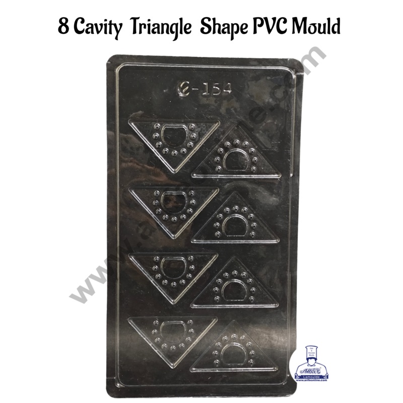 8 Cavity Triangle Shape Mould | PVC Chocolate mould (1 pcs pack) - E-154- CAKE DECOR