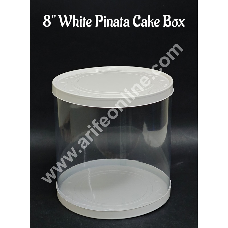 8" White Pinata Round Pinata Cake Box | 1 piece box - CAKE DECOR