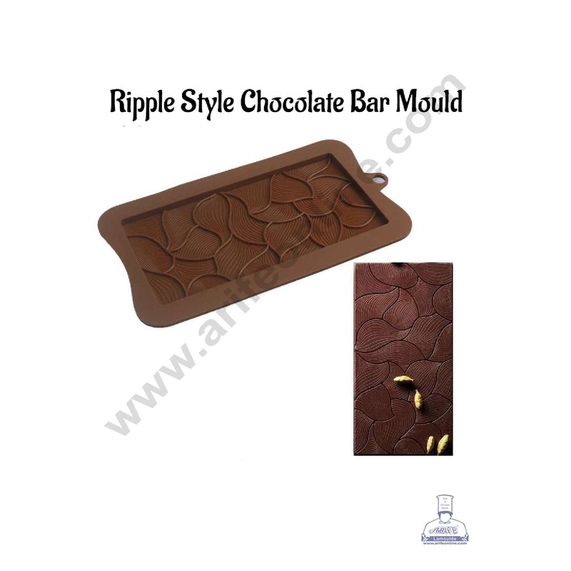 CAKE DECOR 1 Cavity Ripple Style Chocolate Bar Silicone Chocolate Mould