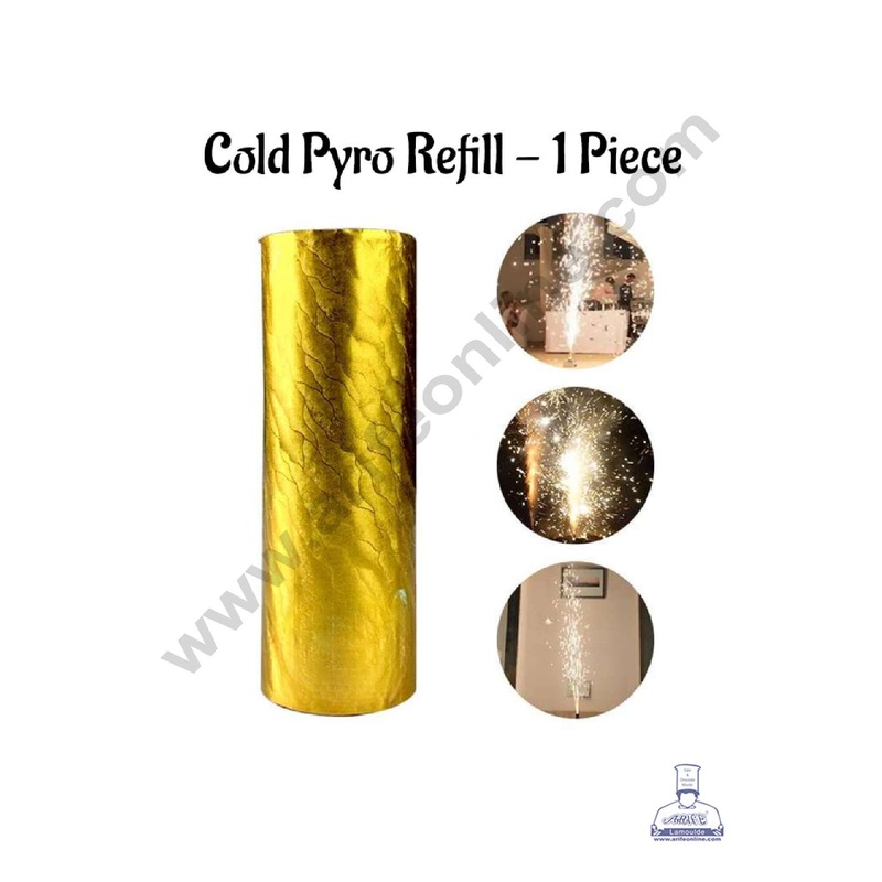 CAKE DECOR 1 Piece Cold Pyro | Refill | Sparkle Fire Gun | Party Gun | Assorted