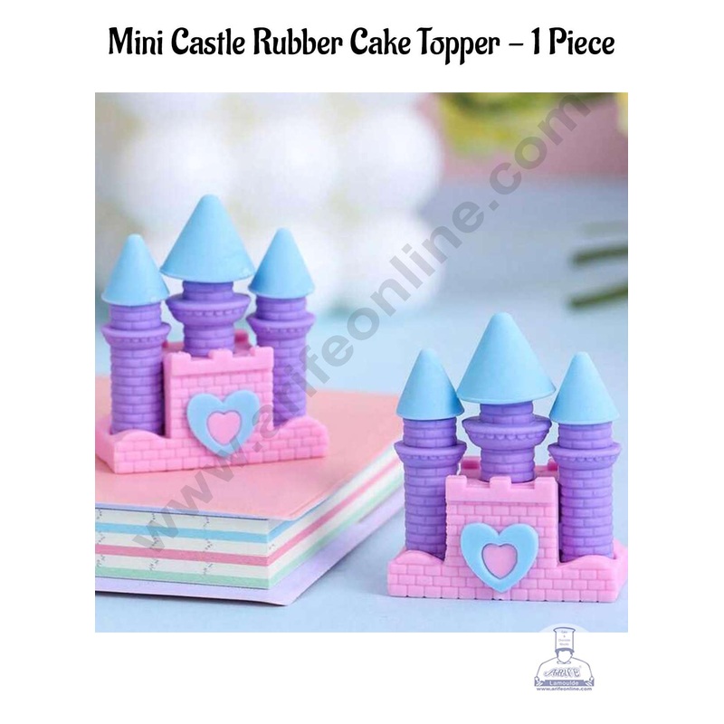 CAKE DECOR 1 Piece Mini Castle Rubber Cake Topper (SBT-R-007)