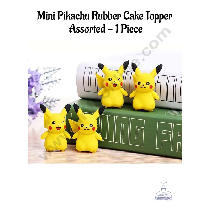 CAKE DECOR 1 Piece Mini Pikachu Rubber Cake Topper - Assorted (SBT-R-002)