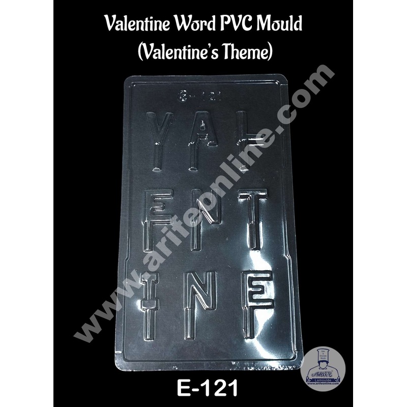 CAKE DECOR 9 Cavity Valentine Word Shape PVC Chocolate Mould | Valentine's Theme | E-121 (10 pcs pack)