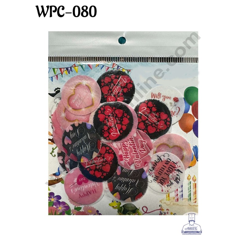 CAKE DECOR Edible Pre Cut Wafer Paper - Valentine Theme 02 - (Set of 20 pcs) WPC-080